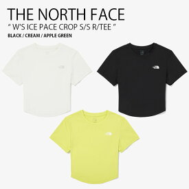 THE NORTH FACE ノースフェイス レディース Tシャツ W'S ICE PACE CROP S/S R/TEE ウィメンズ アイス ペース クロップ ショートスリーブ ラウンドネック ティーシャツ 半袖 カットソー ロゴ ブラック アイボリー グリーン 女性用 NT7UQ33A/B/C【中古】未使用品