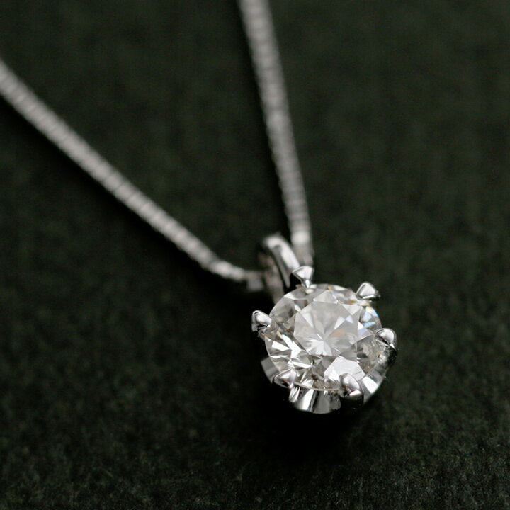 楽天市場】K10WG ダイヤモンド ネックレス ダイヤ ペンダント 0.2ct 1 