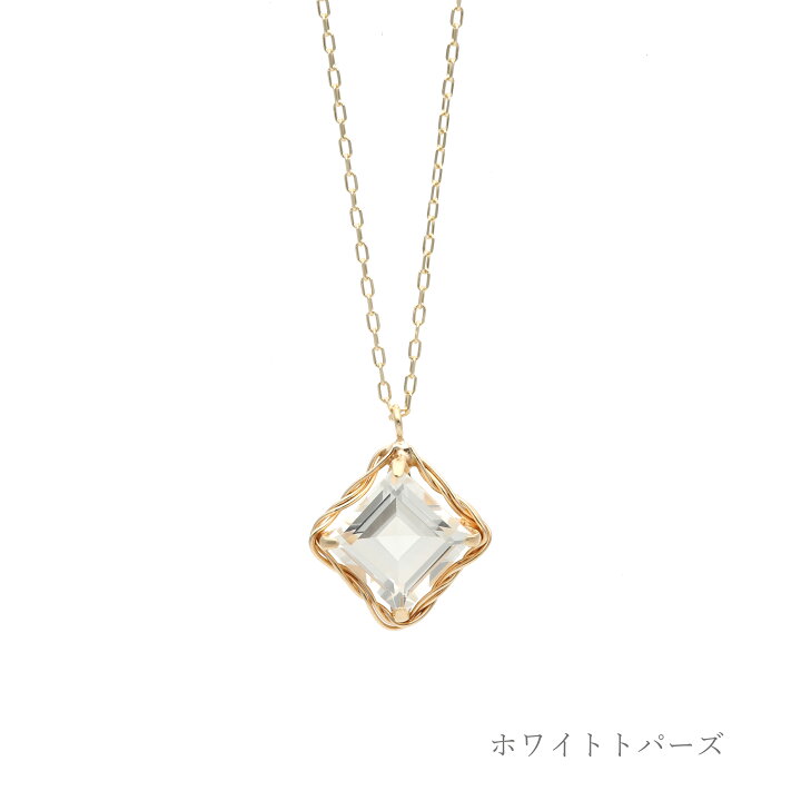 楽天市場】【倉庫発送】K10 カラーストーン ネックレス クラシカル 