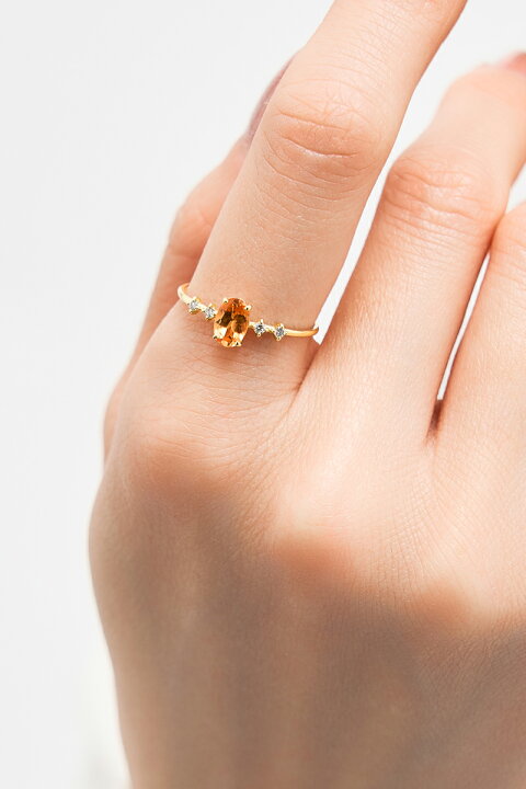 楽天市場】K18 ガーネットリング ダイヤモンド0.05ct マンダリン 