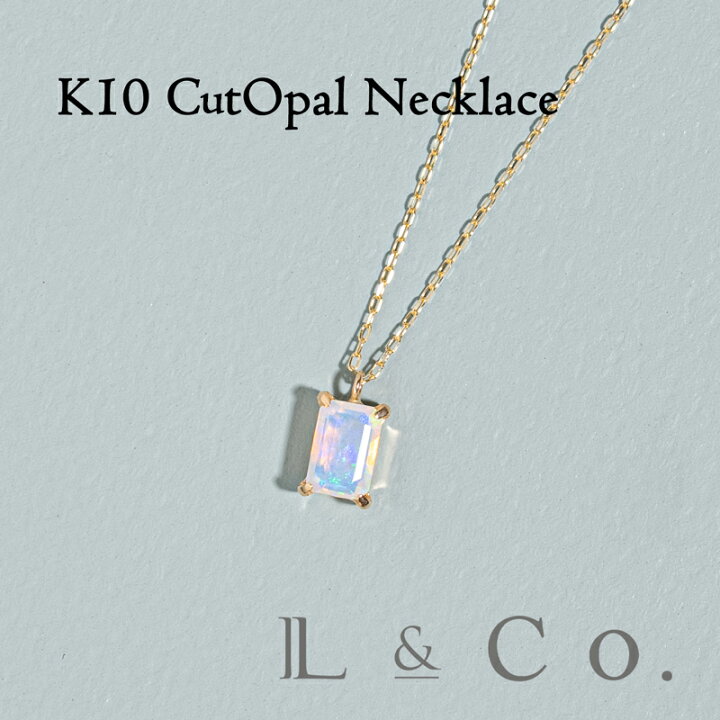 楽天市場】【倉庫発送】K10 カットオパール ネックレス 四角 スクエア 