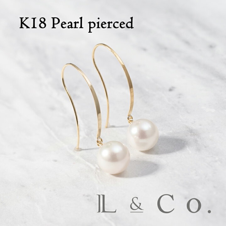 楽天市場】K18 あこやパール フックピアス 8mm シンプル ピアス 普段 