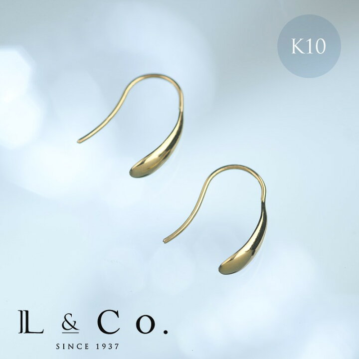 楽天市場】ピアス K10 10金 10K 地金 Life K10地金 フック ピアス 