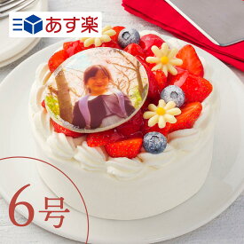 写真ケーキ 【あす楽】 イチゴをたっぷり使用した"イチゴいっぱいショート” 6号 8〜10人向け プリントケーキ 写真プレート ケーキ 誕生日 バースデー スイーツ メッセージ 写真 ホールケーキ お祝い ギフト