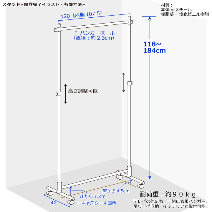 楽天市場】24型テレビ（三波対応）セット ベッド用テレビ