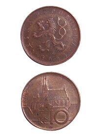 コイン チェコスロバキア 10コルナ 24mm