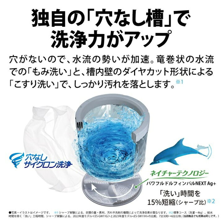 楽天市場】【SHARP】ES-GV8H-N シャープ 洗濯8kg 全自動洗濯機 