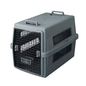 【ペット用品】I-4967576593595 アイリスオーヤマ エアトラベルキャリー ATC-870?ダークグレー Lサイズ 大型犬用 【商品サイズ幅62×奥行87×高さ65.5cm】【ペットキャリー コンテナ】