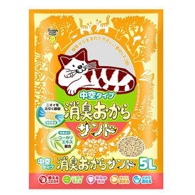 【ペット用品】P-4973640500864 スーパーキャット 中空タイプ 消臭おからサンド ユーカリエキス配合 5L 猫砂【ネコ砂】