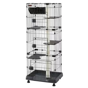 【ペット用品】I-4967576599962 アイリスオーヤマ キャットランドケージ スリム ダークグレー PCLC-703 キャスター付き 【IRIS OHYAMA】