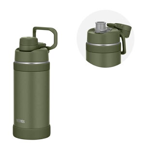 【THERMOS】FJU-750-KKI サーモス 真空断熱スポーツボトル カーキ 0.75L 食洗機対応 保冷 水筒 【キャリーループ付き】