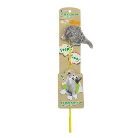 【ペット用品】P-4981528611243 ペットプロジャパン PetPro ねこがくれ スティック猫じゃらし グレーねずみ 【猫用玩具 ペット用おもちゃ】