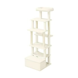 【ペット用品】I-4967576775465 アイリスオーヤマ 収納付きファブリックキャットタワー ホワイト SFC-157 猫タワー 据え置きタイプ 【猫用品 キャット ペット室内用品】