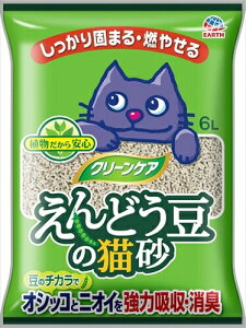 アース・ペット【ペット用品】 クリーンケア えんどう豆の猫砂 6L P-4994527898508