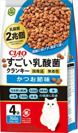 いなばペットフード【ペット用品】 CIAO すごい乳酸菌クランキー かつお節味 760g(190g×4袋) P-4901133723223★【P-302】