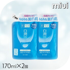 【2個】 肌ラボ 白潤 薬用美白化粧水 しっとりタイプ 詰替え 170mL 肌ラボ たっぷり 保湿 うるおう 明るい肌 化粧水 肌ケア ロート製薬 【D】