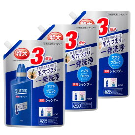 [3個セット] シャンプー メンズ ノンシリコン サクセス 薬用シャンプー つめかえ用 大容量 960ml 送料無料 花王 サクセス シャンプー 詰め替え用 メンズ 買い置き 汚れ アクアシトラス 医薬部外品 Kao 【D】 [KAO11]