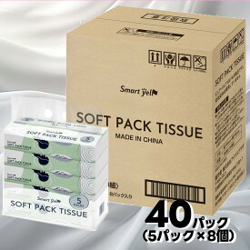 ≪ポイント10倍★10日まで≫ティッシュペーパー 40個 (5P×8) 50個 (5P×10) 日用消耗品 家庭用 ソフトパックティッシュティッシュ ソフトパック ケース 業務用 大容量 ティッシュペーパー 箱買い ボックスティッシュ 備蓄 防災 日用品 新生活