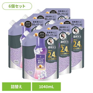 【6個セット】洗剤柔軟剤 柔軟剤 レノア レノアアロマジュエル ホワイトムスクの香りつめかえ用特大サイズ 柔軟剤 香り付けビーズ 柔軟仕上げ剤 香りづけ レノア 消臭 ホワイトムスク つめ