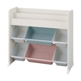 おもちゃ 収納 かご ラック 棚 絵本棚 オープンラック おもちゃ収納 おもちゃ箱 おしゃれ 絵本ラック おもちゃ棚 おもちゃラック 子供部屋 子供 子ども 入園 入学 アイリスオーヤマ 絵本棚付き トイハウスラック ETHR-26R *