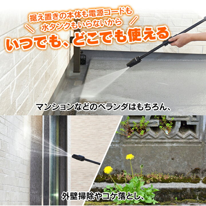 楽天市場 高圧洗浄機 充電式ハンディウォッシャー ホワイト Jhw 1送料無料 大掃除 掃除用品 外壁掃除 洗車 車掃除 水圧 高圧洗浄器 高圧 洗浄 そうじ 掃除 アイリスオーヤマ ランドリープラス