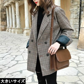 楽天市場 グレンチェック ジャケット カラーブラウン レディースファッション の通販