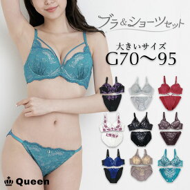 大きいサイズ ブラジャー ショーツセット 下着 G70 G75 G80 G85 G90 G95 モールドカップ 大きめアンダー ランジェリー