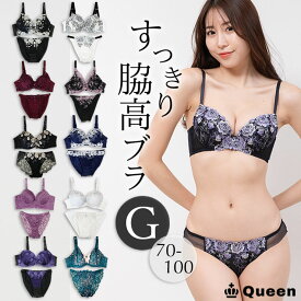 大きいサイズ レディース ブラジャー ショーツセット 脇高ブラ 下着 ランジェリー G70 G75 G80 G85 G90 G95 G100 10種類 まとめ買い