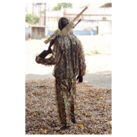 送料無料 ミリタリーウェア ギリースーツ サバゲーウェア　狩猟服 迷彩服 葉迷彩　カモフラージュ　男性