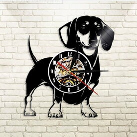 アナログ時計 壁掛け時計 インテリア雑貨 犬デザイン ダックスフント ウォールアート