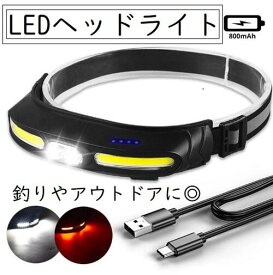 送料無料 ヘッドライト LED 防水 USB充電式 ヘッドランプ サイクリング ランニング キャンプ アウトドア 釣り 防災