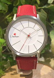 Libenham公式 Libenham Landschaft LH90036-04 Leather-06(Red)[ホワイト/白雪/リベンハム/ラントシャフト/自動巻き/レザーベルト/日本正規保証]