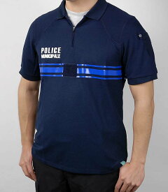 フランス自治体警察 POLICE MUNICIPALE ネイビー ハーフジップ ポロシャツ 新品 F98N-