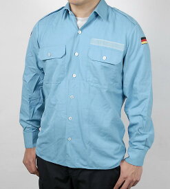 ドイツ軍 ブルー アラミド フィールドシャツ 上質USED G15AN3-