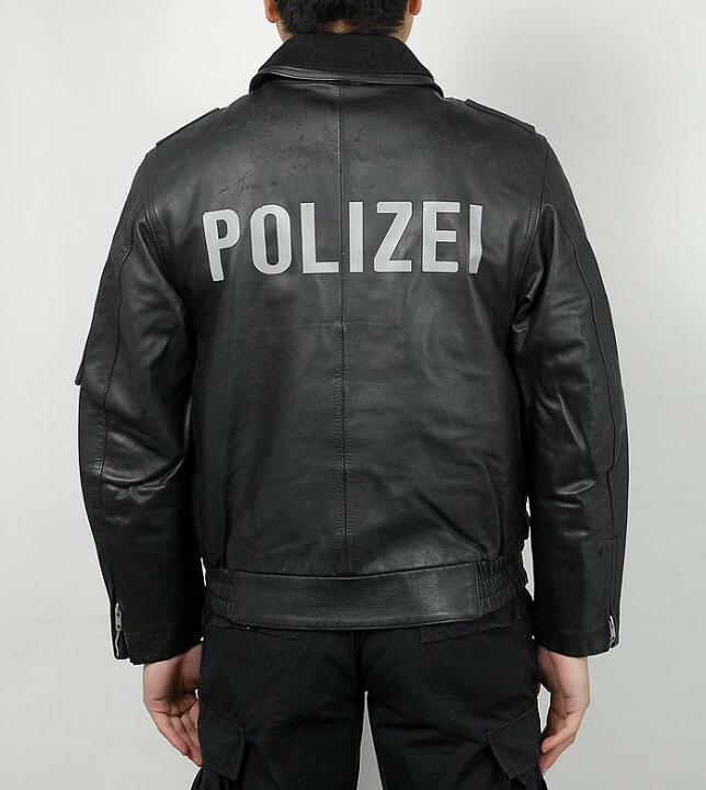 楽天市場】ドイツ警察 POLIZEI フラップポケット レザージャケット 
