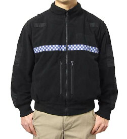 スモール&ビッグ特価 イギリス警察 POLICE ブラック フリースジャケット USED B48U-SB=