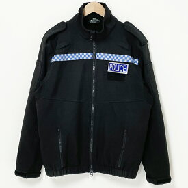 イギリス警察 POLICE ブラック フリース ソフトシェルジャケット ワッペン付 ニアニュー B52N2W