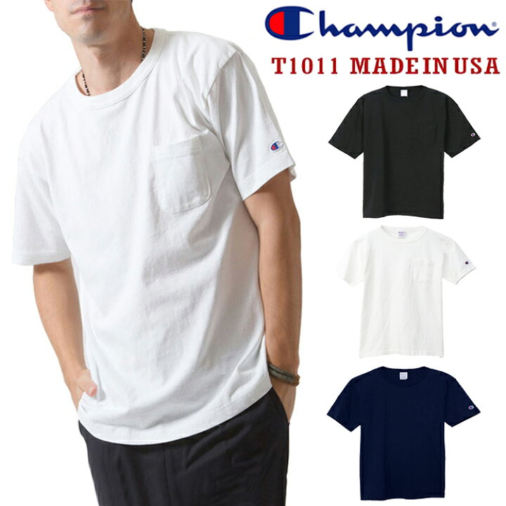 楽天市場】Champion チャンピオン メンズ 半袖 ポケット Tシャツ T1011  