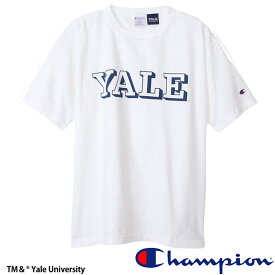 チャンピオン Champion メンズ T1011 ティーテンイレブン Tシャツ C5-X302 YALE エール大学 カレッジTシャツ 厚手Tシャツ ホワイト×ネイビー 送料無料