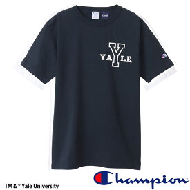 チャンピオン Champion メンズ T1011 ティーテンイレブン Tシャツ C5-X302 YALE エール大学 カレッジTシャツ 厚手Tシャツ ネイビー 送料無料