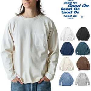 Good On �O�b�h�I�� HEAVY RAGLAN POCKET TEE 9oz �����O�X���[�u�w�r�[���O�����|�P�b�gT�V���c ����T GOLT1805 ��� �S8�F �z���C�g �u���b�N �l�C�r�[�� ��������