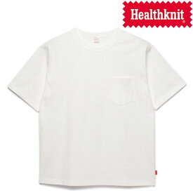 ヘルスニット Healthknit マックスウェイト クルーネックポケット付きTシャツ Max Weight Jersey CrewNeck Pocket T-Shirts 51021 オフホワイト 送料無料