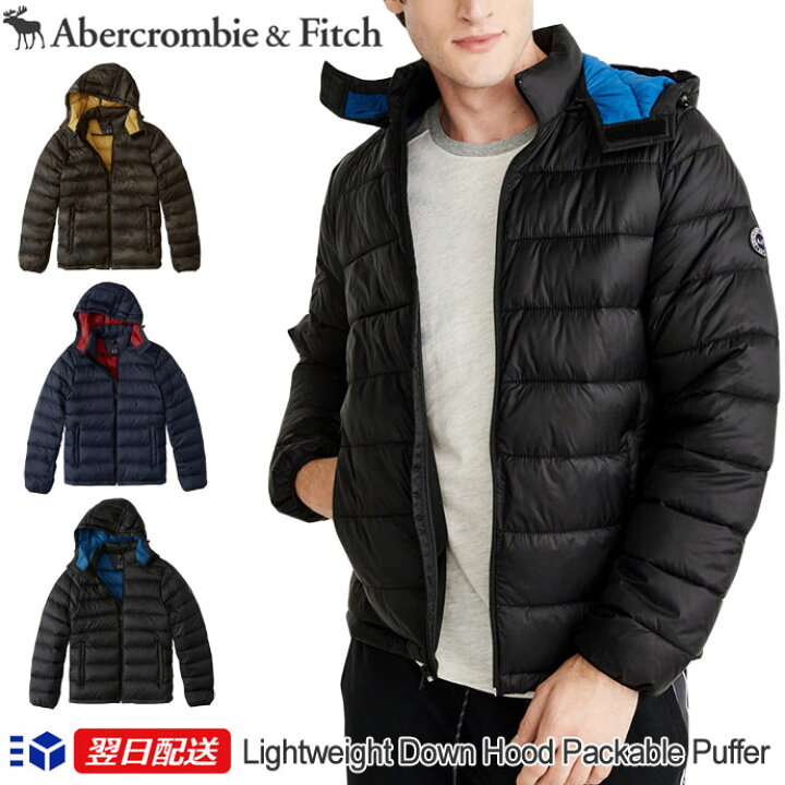 楽天市場 新作 アバクロンビー フィッチ 正規品 アバクロ Abercrombie Fitch メンズ フード付き ダウンジャケット アウター Lightweight Down Filled Convertible Hood Packable Puffer 3色 ネイビー ブラック 迷彩柄 送料無料 Usカジュアル楽天市場店