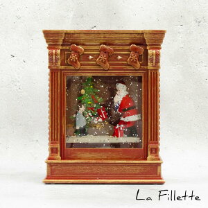 【在庫限り】クリスマス 置物 光る 北欧 玄関 LED サンタ サンタクロース トナカイ かわいい おしゃれ ウォーターダンロライトスタンド スノードーム オルゴール 音楽 ミュージック付 プレゼ