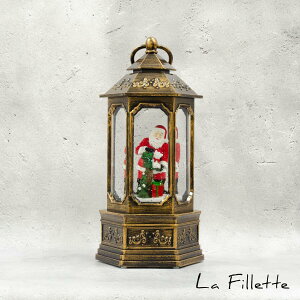 【在庫限り】クリスマス 置物 北欧 玄関 かわいい おしゃれ ランタン ドーム LED 雪 サンタ サンタクロース キラキラ スノードーム ライト スノーイングライトランタン オルゴール 音楽 ミュ