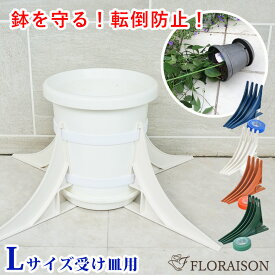 強風でも大丈夫（新）鉢転倒ストッパーL 受け皿付き用 植木鉢 転倒防止 送料無料 植木鉢を倒れないように 台風対策 小鉢用(9~12号鉢対応) 暴風対策 鉢 スタンド 植木鉢