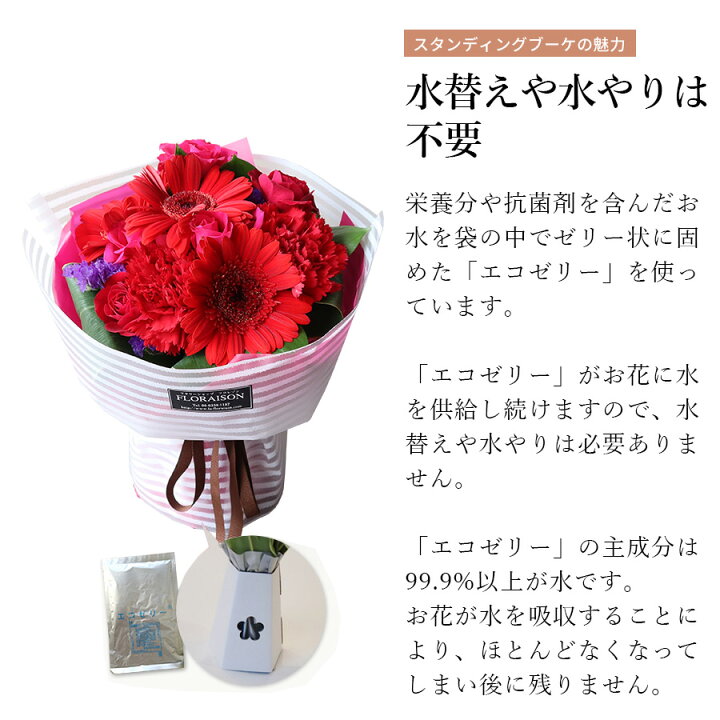 楽天市場 冷蔵便でお届け 純粋な心でお祝い ホワイトカラー ハピネス ブーケ 白シマ そのまま飾れる花束 スタンディングブーケ 誕生日プレゼント ピアノ発表会 花束 花 ギフト 結婚記念日 送別会 女性 ブーケ 花瓶不要 おしゃれ 可愛い 生花 花 雑貨フロレゾン