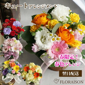 ＼ポイント3倍2/16迄／ キュート アレンジメント 花ギフト バラ おしゃれ 誕生日プレゼント 女性 卒業式 入学式 ホワイトデー 花 お祝い 送別会 花 フ ラワーアレンジメント 華やか 誕生日ギフト 結婚記念日 お供え 開店祝い 送別会 花 フラワーギフト 還暦 妻 生花