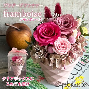 【フランボワーズ】 枯れないお花 プリザーブドフラワー アレンジメント 敬老の日 誕生日 サプライズギフト 送料無料 女性が喜ぶプレゼント クリアケース付 可愛い おしゃれ プレゼント 友