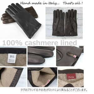 イタリア製レザー手袋メンズ/ナッパ革手袋カシミアライナー《ベーシック》GUA024-1